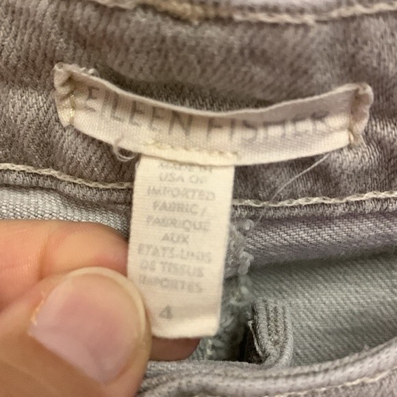 Eileen Fisher Medium Gray Denim Mid-Rise Slim Straight Leg Jeans Size 4 - Picture 3 of 8